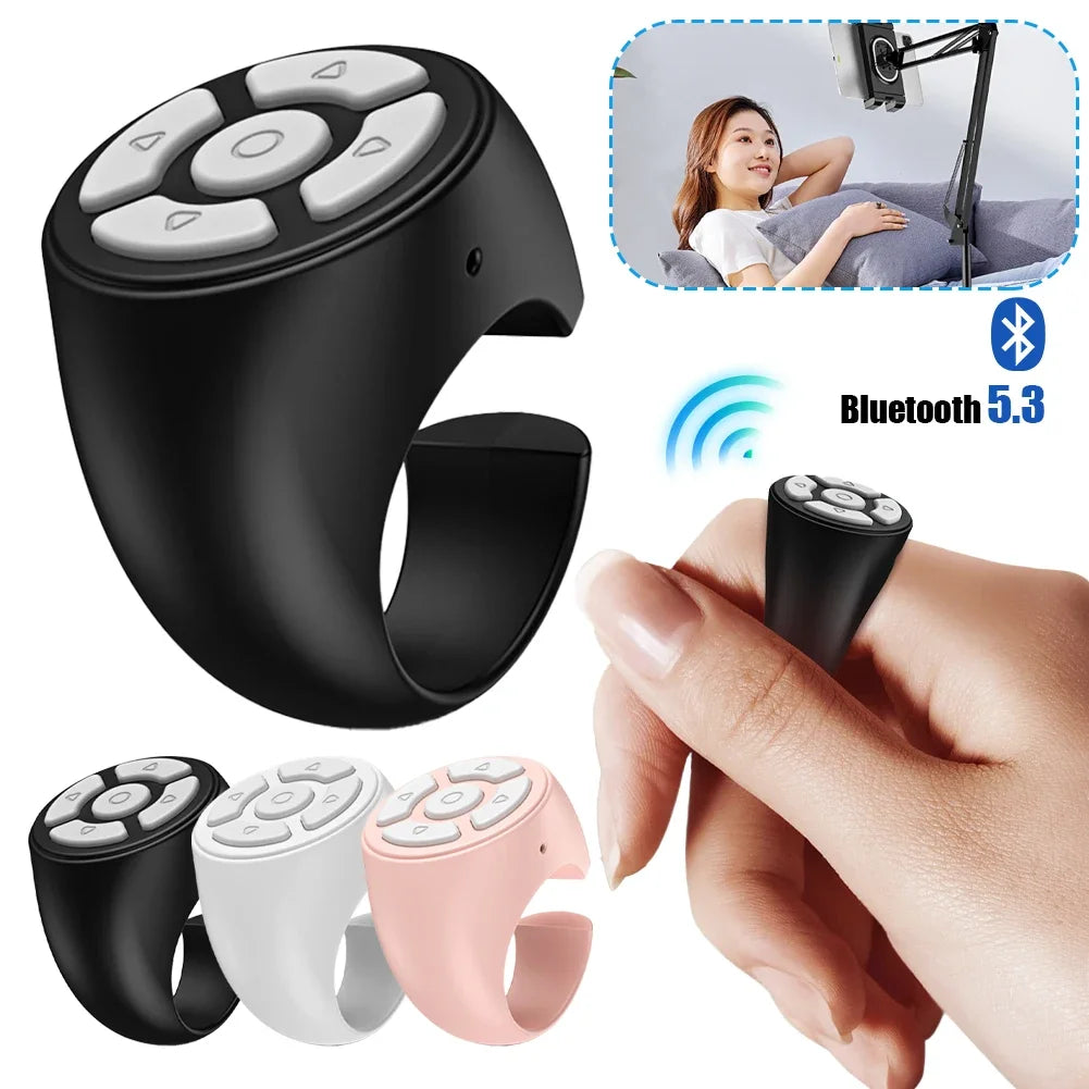 Scrolling Ring Wireless Finger Shutter Remote Control Page Turnermobile Phone Controller Bluetoothcompatible for Home Travel Car